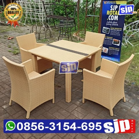 pabrik pengrajin produsen dinning set kursi meja makan rotan sintetis